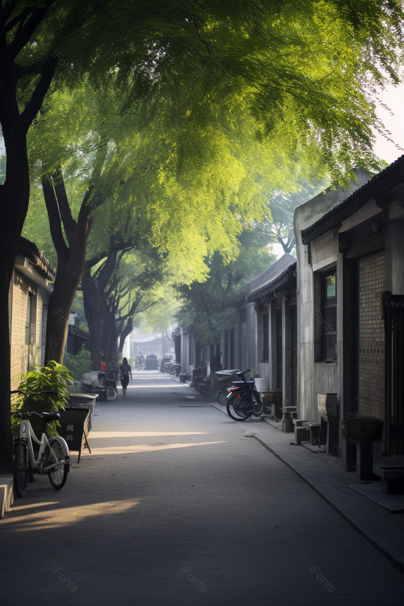 阳光下干净整洁的胡同路面,高清,摄影图,摄影图片,图片大全,摄影图免费下载